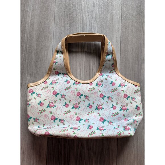 Disney Winnie The Pooh Canvas Tote Bag With Floral Print & Faux Leather Trim - Picture 1 of 9